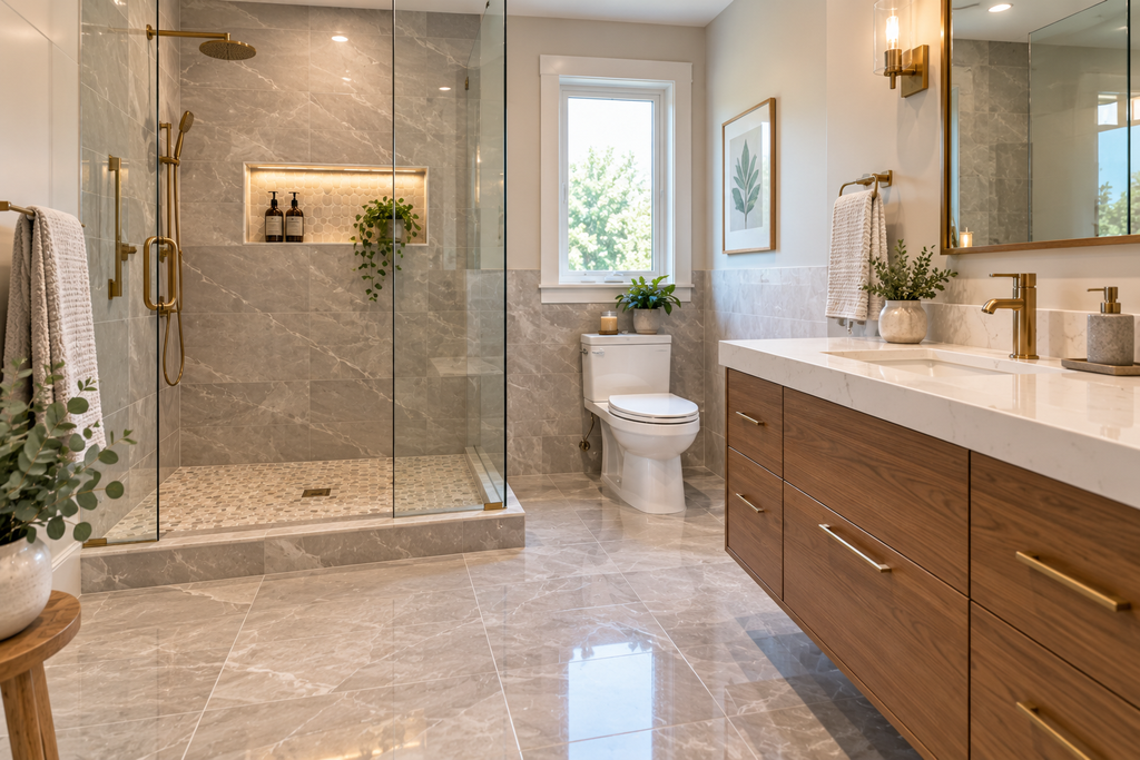 tiled bathroom